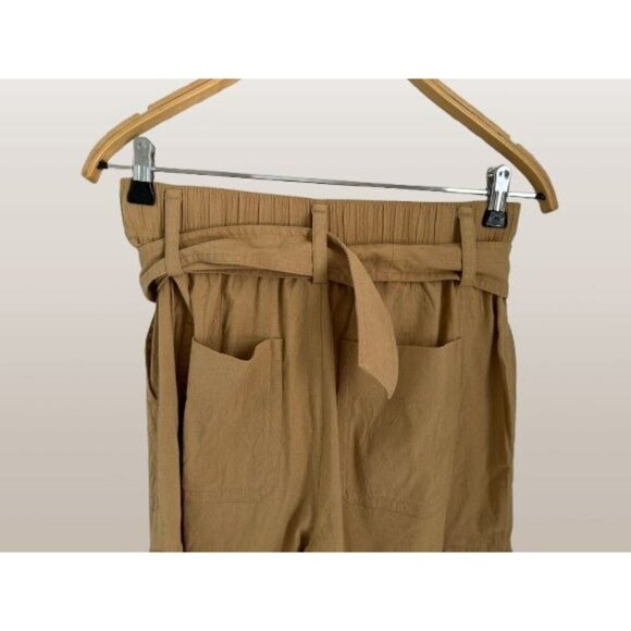 Vince Womens High-Waisted Paperbag Pants With Belt Beige Size S - Picture 5 of 12